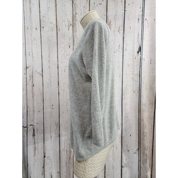 LM Women's Medium Magaschoni Heather Gray 3/4 Sleeve V-Neck Pullover Sweater EUC - Picture 5 of 9